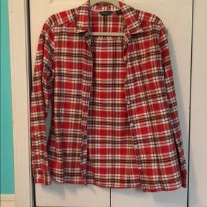 Orange plaid Eddie Bauer button down